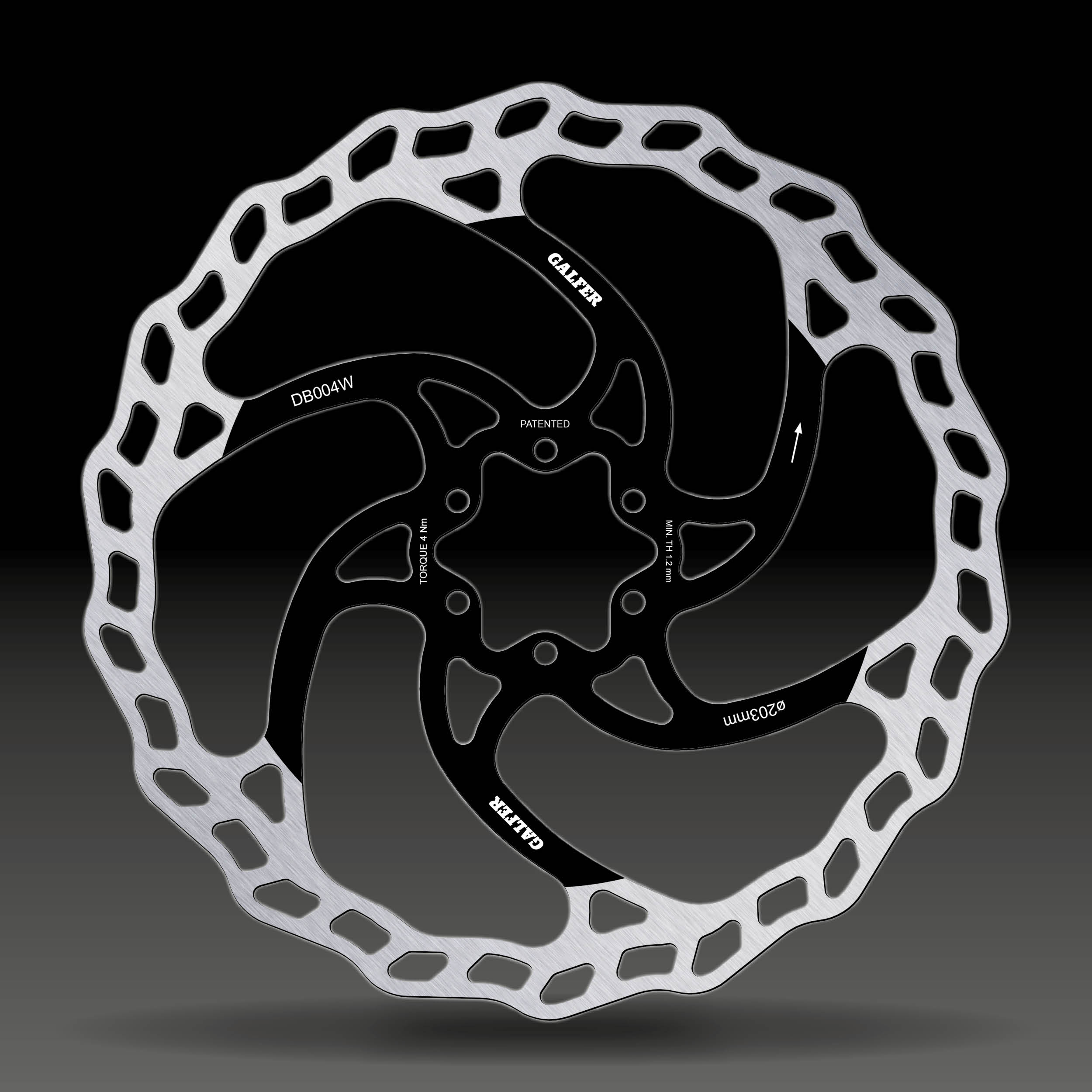GALFER Disco Wave · 203 × 1,8 mm · 6 parafusos