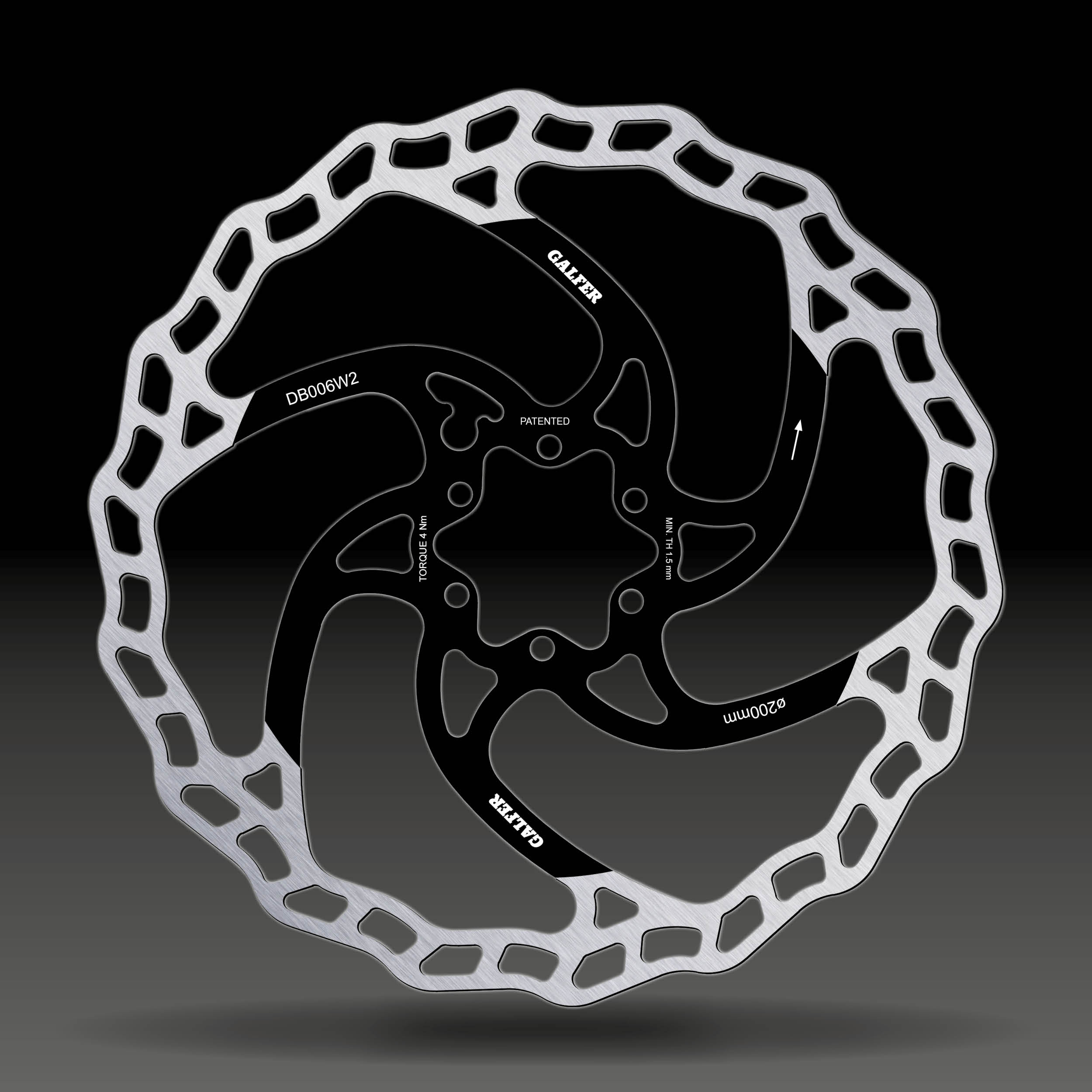 GALFER Disco Wave · 200 × 2 mm · 6 parafusos