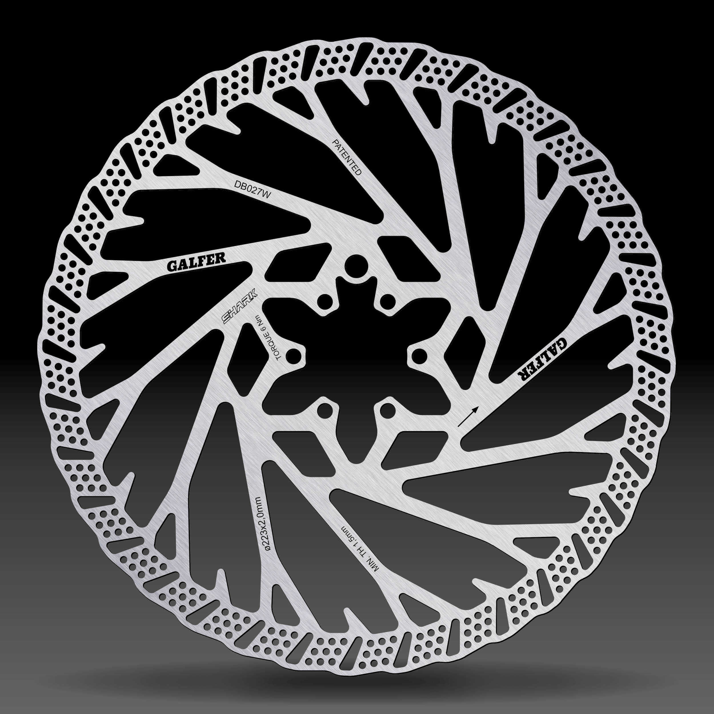 GALFER Disco Shark · 223 × 2 mm · 6 parafusos